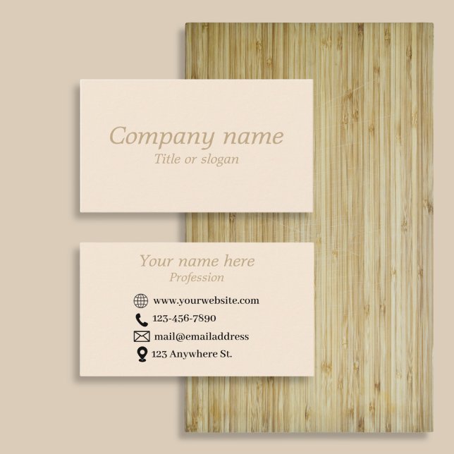 Simple beige minimalist Business Card (Creator Uploaded)
