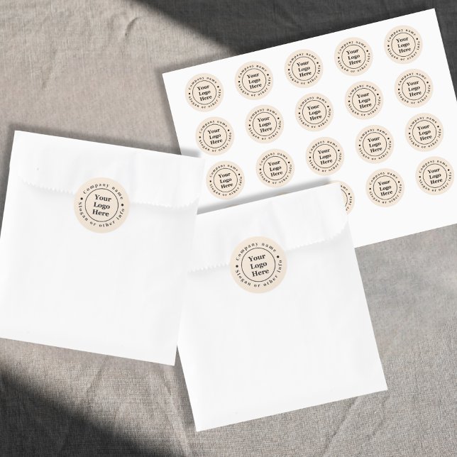 Simple beige minimalist  classic round sticker (Creator Uploaded)