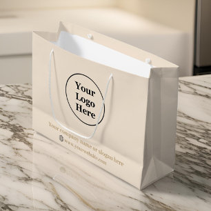 Simple beige minimalist  large gift bag