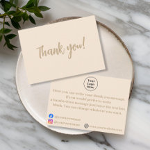 Simple beige minimalist Thank You Card