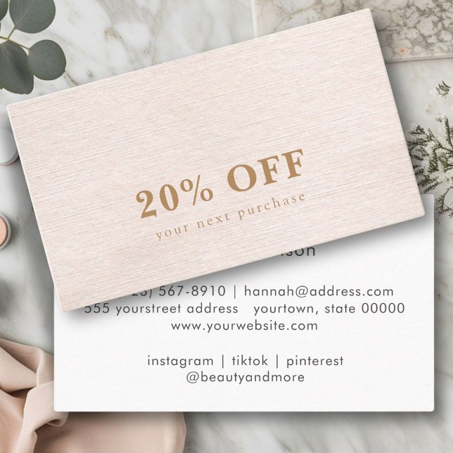 Simple Beige Modern Minimalist discount card (Simple Beige Modern Minimalist discount card)