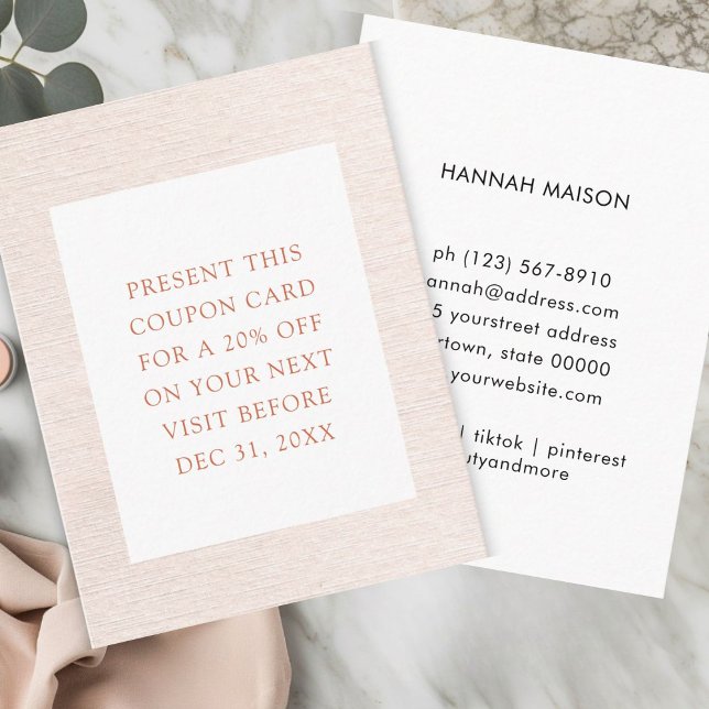 Simple Beige Modern Minimalist discount card (Simple Beige Modern Minimalist discount card)