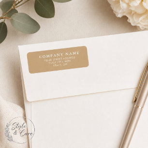 Simple Beige Return Address Stickers
