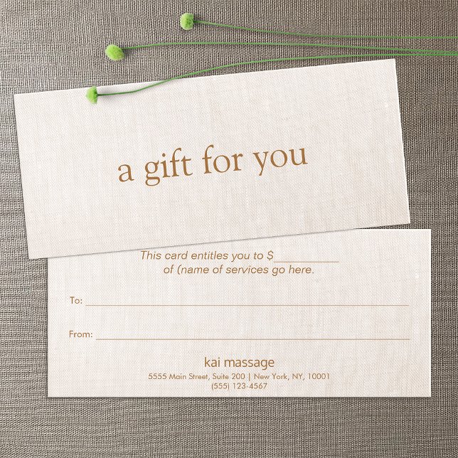 SIMPLE Beige Salon Boutique Gift Certificate (Creator Uploaded)