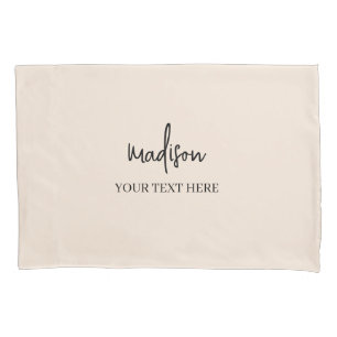Simple beige Signature With Text  Pillow Case