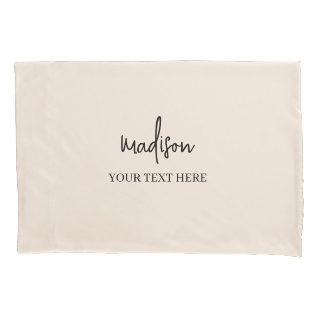 Simple beige Signature With Text  Pillow Case (Front)