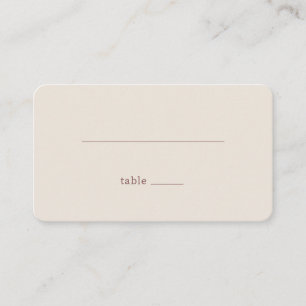 Simple Beige Table Card