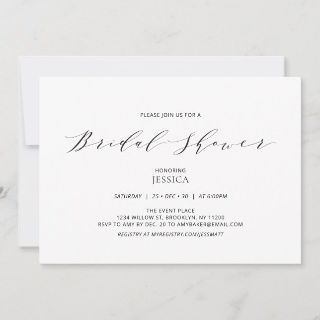 Simple Beige Wedding Bridal Shower Invitation (Front)