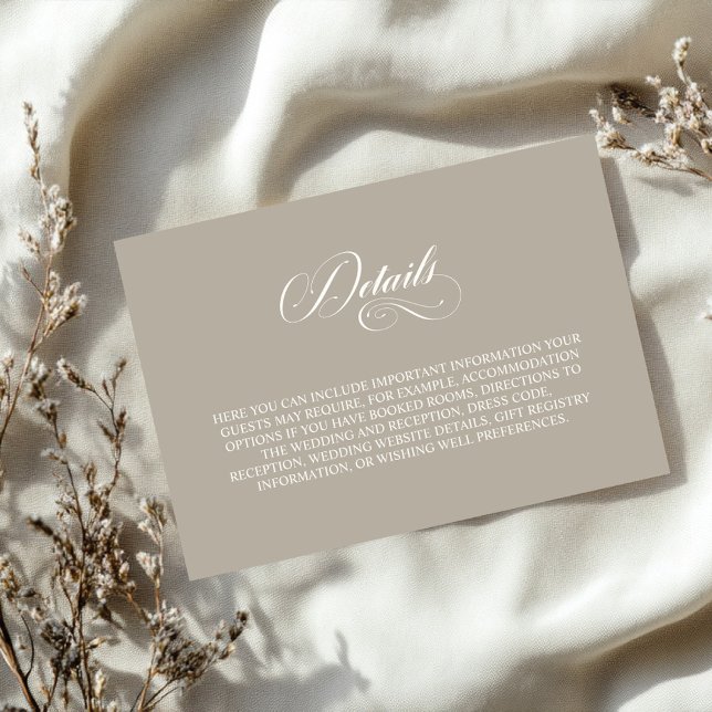Simple Beige Wedding Details Enclosure Card (Creator Uploaded)