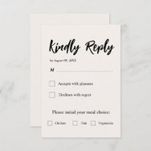 Simple Beige Wedding RSVP
