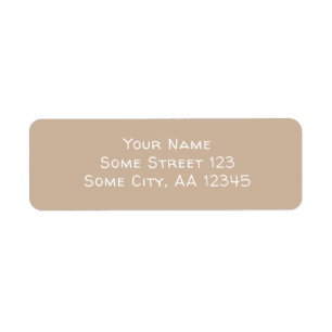 Simple Beige with White Text Return Address Label