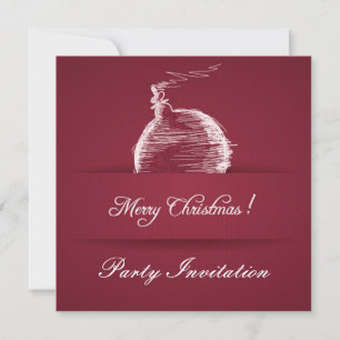 simple berry red elegant christmas invitation
