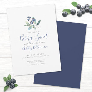 Simple Berry Sweet Baby Shower Invitation