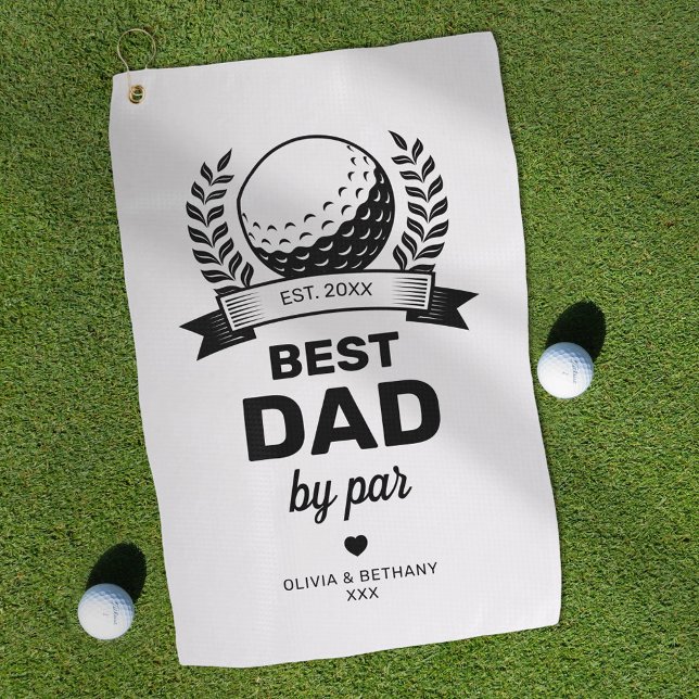 Simple Best Dad By Par Father's Day Golf Towel (Creator Uploaded)