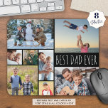 Simple BEST DAD EVER 8 Photo Collage Mouse Pad<br><div class="desc">Create your own personalised, custom colour photo mouse pad for the BEST DAD EVER with this easy-to-upload photo collage template featuring 8 pictures in various shapes and sizes, both horizontal and vertical to accommodate a wide variety of photo subjects in your choice of text and background colours (shown in black...</div>