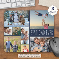 Simple BEST DAD EVER 8 Photo Collage Navy Blue