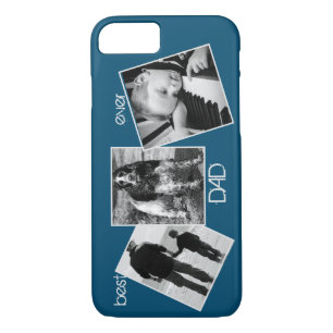 Simple Best Dad Ever black & white Photo Collage iPhone 8/7 Case