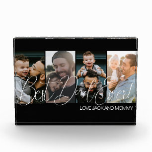 Simple Best Dad Ever Photo Collage Block