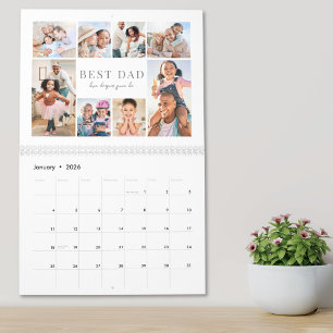 Simple Best Dad Photo Collage Calendar
