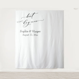 Simple Best Day Ever Left-Aligned Photo Backdrop Tapestry