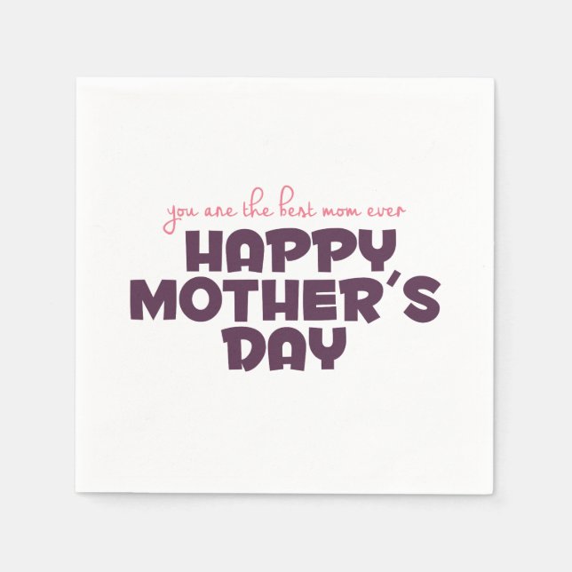 Simple Best Mum Ever Mother's Day | Napkin (Front)