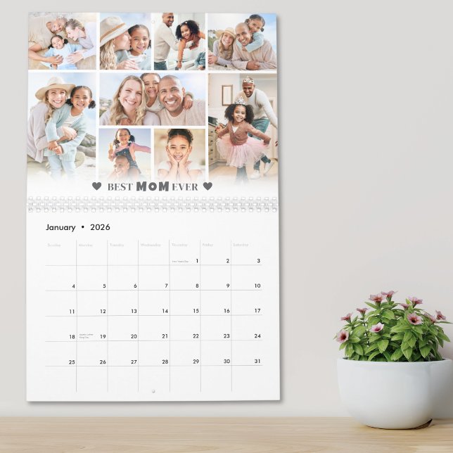 Simple Best Mum Photo Collage Mother Calendar (Simple Best Mom Photo Collage Mother Calendar)