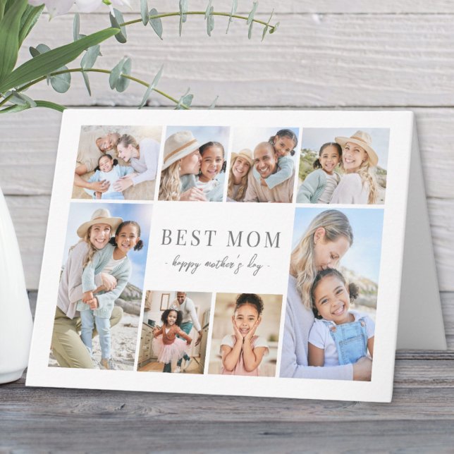 Simple Best Mum Photo Collage Mother's Day Card (Simple Best Mom Photo Collage Mother's Day Card)