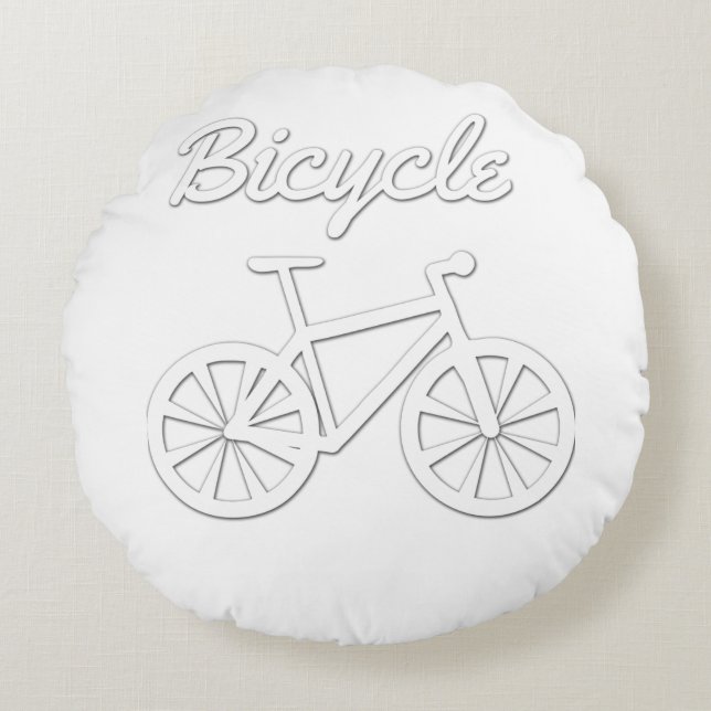 Simple Bicycle Design Round Cushion (Front)