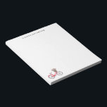 Simple Bicycle with Flowers Personalised Cyclist  Notepad<br><div class="desc">Simple Bicycle with Flowers Personalised Cyclist Notepad</div>