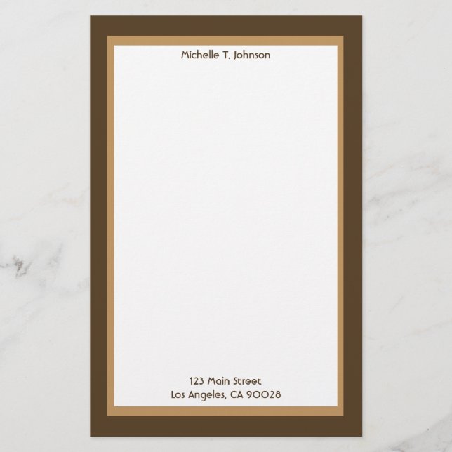 simple biege and brown stationery (Front)