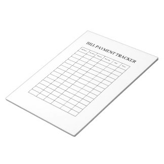 Simple Bill Payment Tracker Notepad