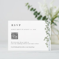 Simple Birch Tree Reply Online QR Code Wedding