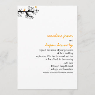 Simple Birds on Tree Branch Invitation
