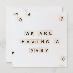 Simple birth announcement on letter stones