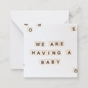 Simple birth announcement on letter stones