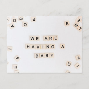 Simple birth announcement on letter stones