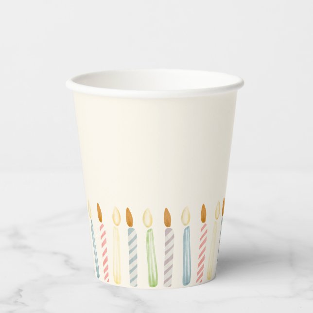 Simple Birthday Candles Party Paper Cups (Front)