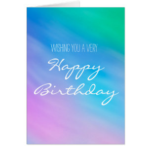 Simple Birthday Card with Soft Rainbow Sky Artwork