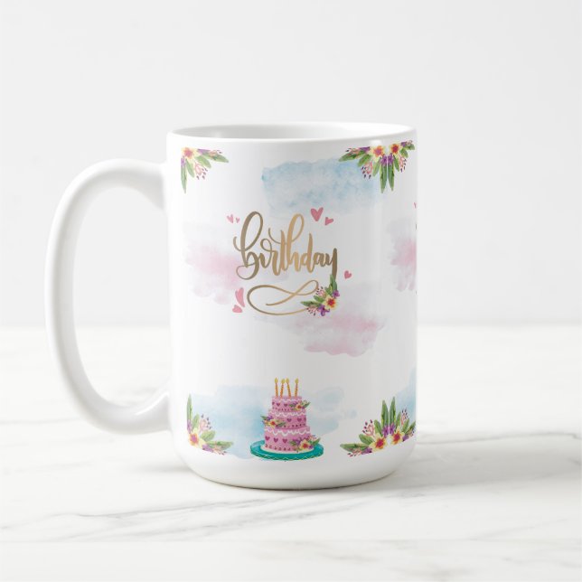 Simple Birthday Design Mug (Left)