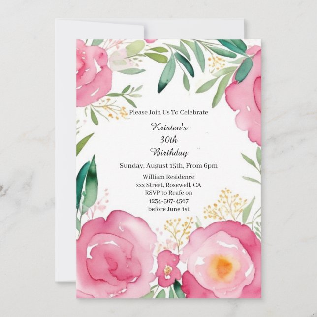 Simple Birthday Invitation (Front)