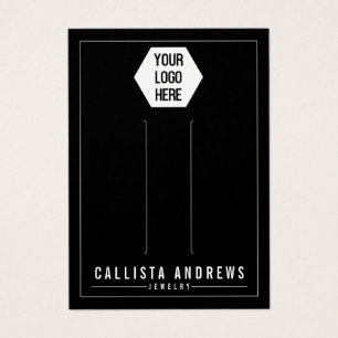 Simple Black Add Your Logo Hair Clip Display Card