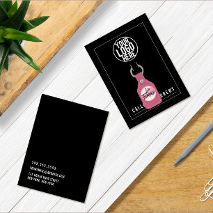 Simple Black Add Your Logo Keychain Display Card