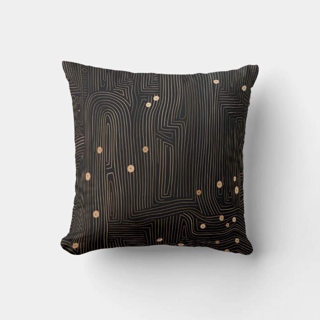 Simple Black and Beige Japandi Cushion (Front)