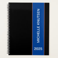 Simple Black and Blue Personalised Planner 2025