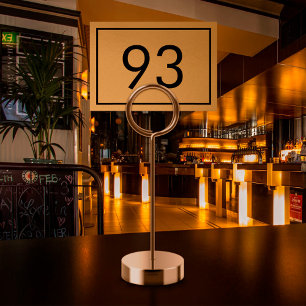 Simple Black and Gold Foil Restaurant Table Number