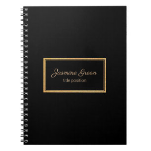 Simple Black And Gold Frame Notebook