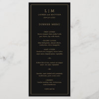 Simple Black and Gold Monogram Elegant Wedding