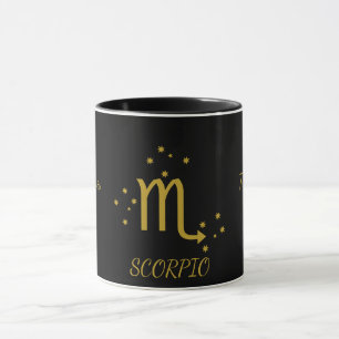 Simple Black and Golden Scorpio Zodiac Coffee Mug