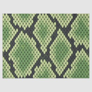 simple black and green snake scale pattern tissue paper