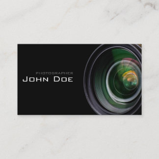 Simple Black and Lens Photographer Business Card
